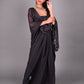 Rajwada Black Silk Blend Embroidered Saree For Women