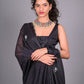 Rajwada Black Silk Blend Embroidered Saree For Women