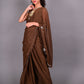 Rajwada Brown Silk Blend Embroidered Saree For Women