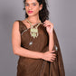 Rajwada Brown Silk Blend Embroidered Saree For Women