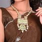 Rajwada Brown Silk Blend Embroidered Saree For Women