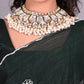 Rajwada Green Silk Blend Embroidered Saree For Women