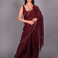 Rajwada Red Silk Blend Embroidered Saree For Women