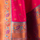 Rajwada Pink Woven Design Silk Blend Saree With Unstitched Blouse For Women