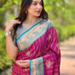 Rajwada Magenta Woven Design Soft Silk Saree With Unstitched Blouse For Women