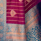 Rajwada Magenta Woven Design Soft Silk Saree With Unstitched Blouse For Women