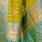 Rajwada Olive Woven Design Soft Silk Saree With Unstitched Blouse For Women