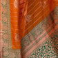 Rajwada Orange Woven Design Soft Silk Saree With Unstitched Blouse For Women