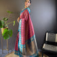 Rajwada Pink Woven Design Soft Silk Saree With Unstitched Blouse For Women