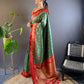 Rajwada Green Woven Design Soft Silk Saree With Unstitched Blouse For Women