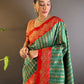 Rajwada Green Woven Design Soft Silk Saree With Unstitched Blouse For Women