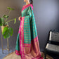Rajwada Sea Green Woven Design Soft Silk Saree With Unstitched Blouse For Women