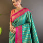 Rajwada Sea Green Woven Design Soft Silk Saree With Unstitched Blouse For Women