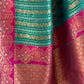 Rajwada Sea Green Woven Design Soft Silk Saree With Unstitched Blouse For Women