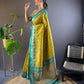 Rajwada Olive Woven Design Soft Silk Saree With Unstitched Blouse For Women