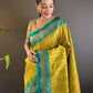 Rajwada Olive Woven Design Soft Silk Saree With Unstitched Blouse For Women