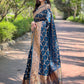 Rajwada Navy Blue Woven Design Silk Blend Saree With Unstitched Blouse For Women