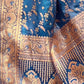 Rajwada Navy Blue Woven Design Silk Blend Saree With Unstitched Blouse For Women