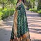 Rajwada Green Woven Design Silk Blend Saree With Unstitched Blouse For Women