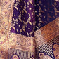 Rajwada Purple Woven Design Silk Blend Saree With Unstitched Blouse For Women