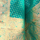 Rajwada Sea Green Woven Design Silk Blend Saree With Unstitched Blouse For Women