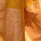 Rajwada Mustard Woven Design Silk Blend Saree With Unstitched Blouse For Women