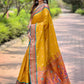 Rajwada Mustard Woven Design Silk Blend Saree With Unstitched Blouse For Women