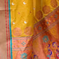 Rajwada Mustard Woven Design Silk Blend Saree With Unstitched Blouse For Women
