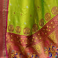 Rajwada Olive Woven Design Silk Blend Saree With Unstitched Blouse For Women