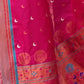 Rajwada Pink Woven Design Silk Blend Saree With Unstitched Blouse For Women