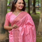Rajwada Pink Woven Design Silk Blend Saree With Unstitched Blouse For Women