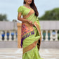 Rajwada Olive Woven Design Silk Blend Saree With Unstitched Blouse For Women
