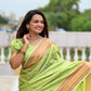 Rajwada Olive Woven Design Silk Blend Saree With Unstitched Blouse For Women