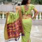 Rajwada Olive Woven Design Silk Blend Saree With Unstitched Blouse For Women