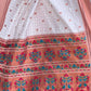 Rajwada White Woven Design Silk Blend Saree With Unstitched Blouse For Women