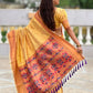 Rajwada Mustard Woven Design Silk Blend Saree With Unstitched Blouse For Women