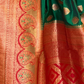 Rajwada Green Woven Design Soft Silk Saree With Unstitched Blouse For Women