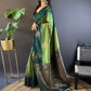 Rajwada Olive Woven Design Soft Silk Saree With Unstitched Blouse For Women