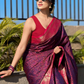 Rajwada Purple Woven Design Silk Blend Saree With Unstitched Blouse For Women