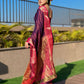 Rajwada Purple Woven Design Silk Blend Saree With Unstitched Blouse For Women