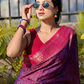 Rajwada Purple Woven Design Silk Blend Saree With Unstitched Blouse For Women