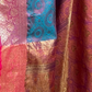 Rajwada Blue Woven Design Silk Blend Saree With Unstitched Blouse For Women