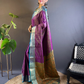 Rajwada Purple Woven Design Silk Blend Saree With Unstitched Blouse For Women