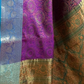 Rajwada Purple Woven Design Silk Blend Saree With Unstitched Blouse For Women