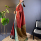 Rajwada Red Woven Design Silk Blend Saree With Unstitched Blouse For Women