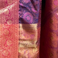 Rajwada Purple Woven Design Silk Blend Saree With Unstitched Blouse For Women