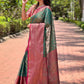 Rajwada Green Woven Design Tissue Silk Saree With Unstitched Blouse For Women