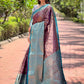 Rajwada Mauve Woven Design Tissue Silk Saree With Unstitched Blouse For Women