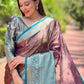Rajwada Mauve Woven Design Tissue Silk Saree With Unstitched Blouse For Women