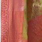 Rajwada Olive Woven Design Tissue Silk Saree With Unstitched Blouse For Women